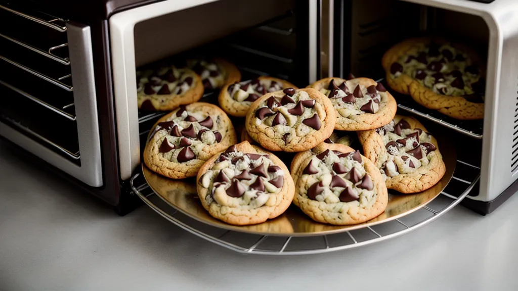Horno doméstico horneando galletas a 180 grados con termómetro interno