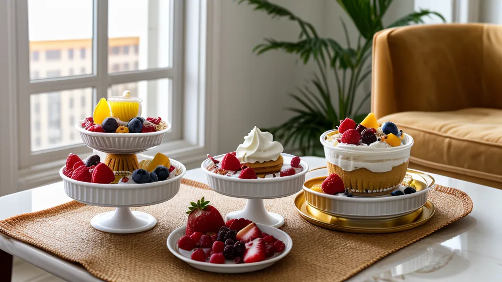 Charola de postres en vaso terminados en una cocina de departamento, resultado de aplicar lo aprendido en un curso de repostería casera