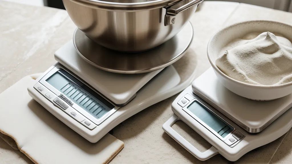 Báscula digital pesando harina para controlar el costo de insumos de repostería casera.