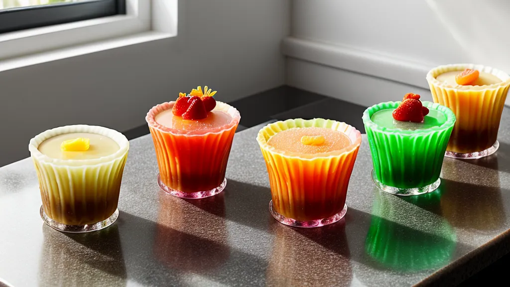 Tres diseños estándar de gelatinas artísticas para un catálogo de negocio desde casa