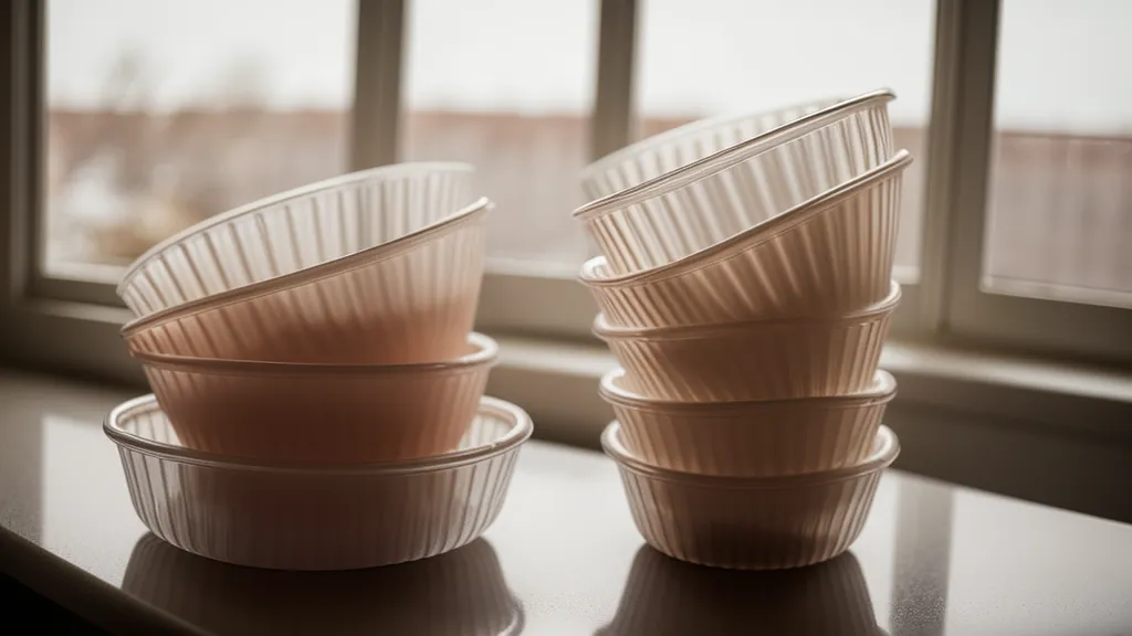 Pila de vasos de 5.5 onzas sobre mesa plegable en cocina doméstica