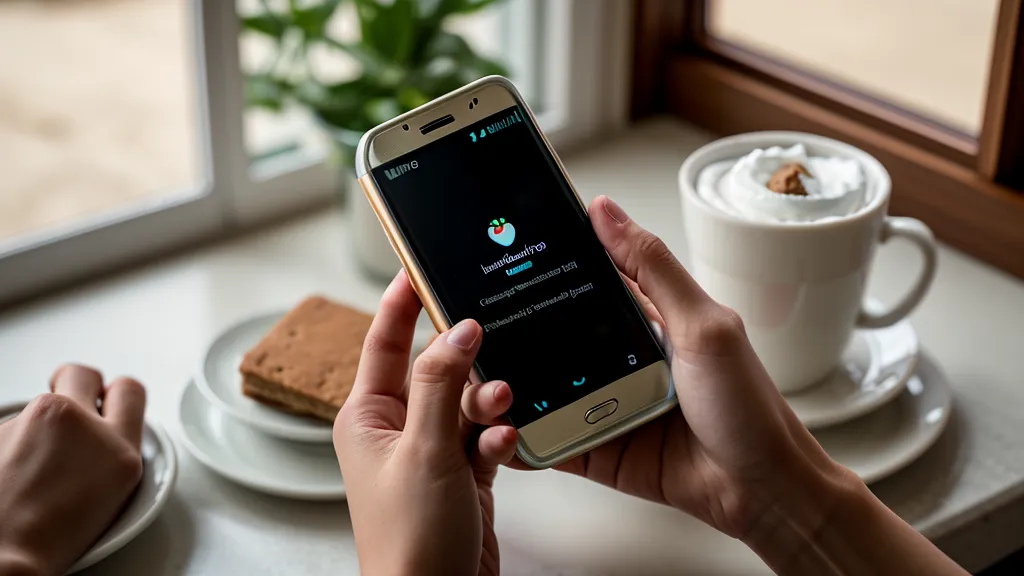 Celular mostrando WhatsApp Business junto a un postre en vaso terminado