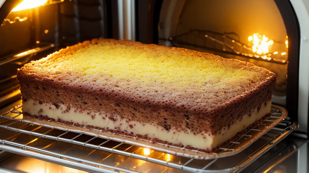 Bizcocho horneándose a 180 grados en un horno de casa