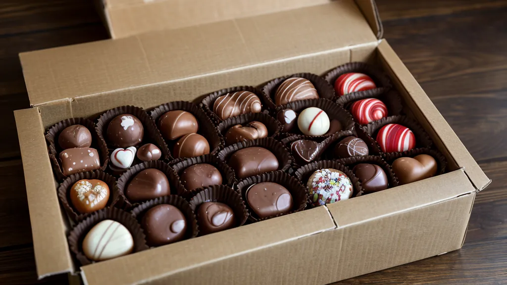 Caja de bombones artesanales lista para entrega al cliente