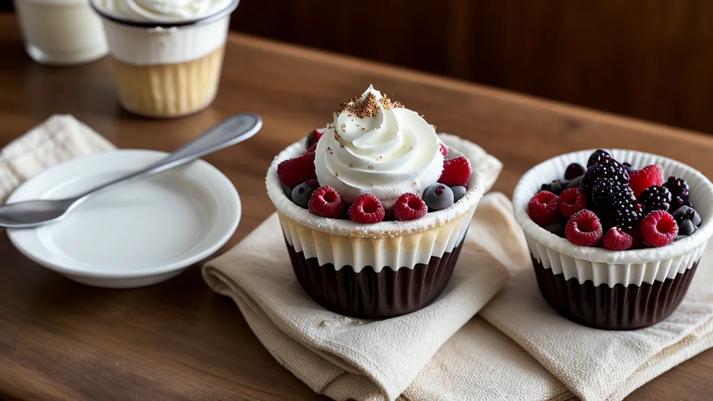 Comparación de postres en vaso con diferentes calidades de ingredientes y decoraciones