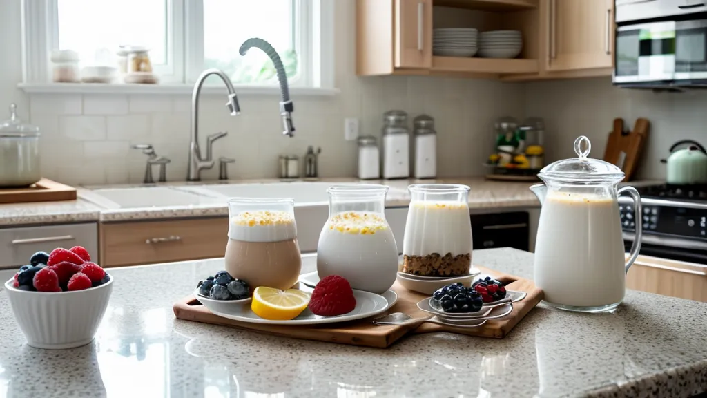 Interior de refrigerador con filas organizadas de mini postres en vaso listos para vender